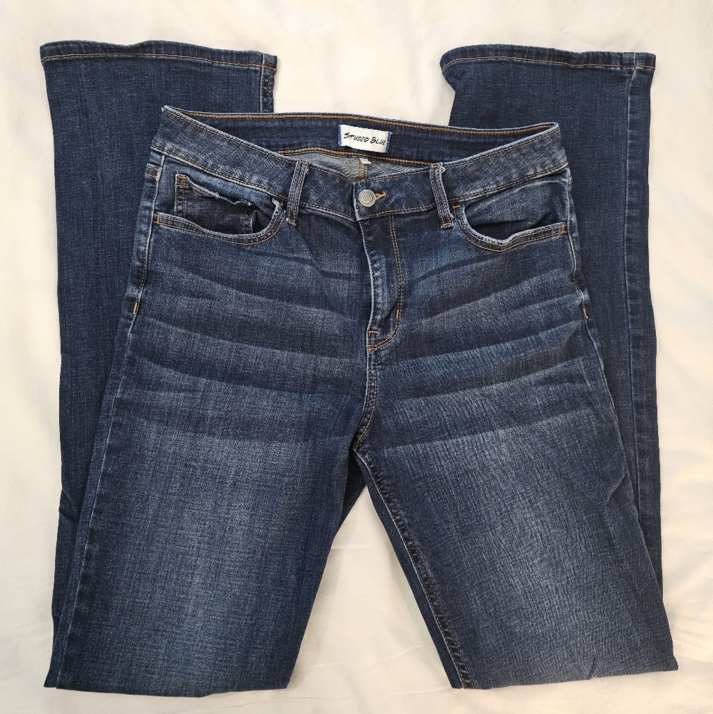 Studio Blue Women's Dark Wash Faded Bootcut Jeans - Size 31